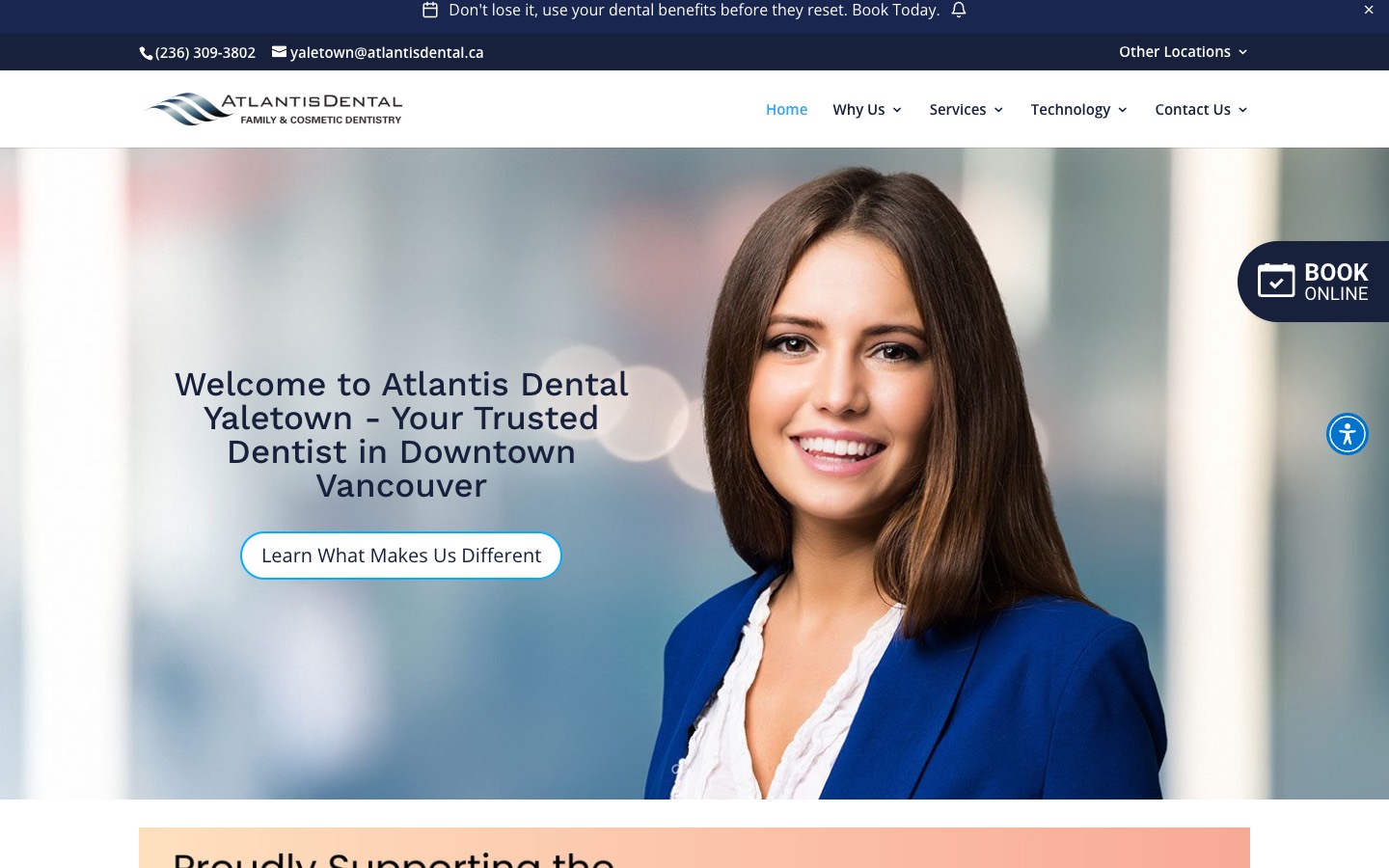 The current homepage